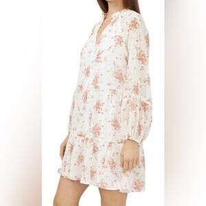 Vince Camuto Ivory Pink Gold Feminine Floral Flowy Mini Dress Size XL NWT